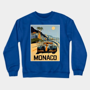 Monaco Automobile Road Racing Grand Prix Advertising Print Crewneck Sweatshirt